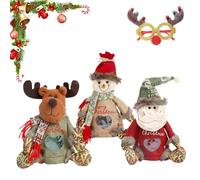 Bolsas de embalaje para muñecas de Navidad, bolsas de tela reutilizables con cierre de Papá Noel, decoración del hogar, recuerdos de fiesta para el escritorio diario, amigos, niños, ropa de vacaciones