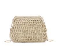 Bolsas de embrague tejidas de la concha de la playa de verano de la bolsa crossbody de la paja de las mujeres con cadena desmontable