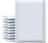 Bolsas de envío adhesivas autoselladas, sobres correo impermeables for embalaje negocios, suministros maquillaje, 100 Uds para Cosméticos(White,18 * 23cm)