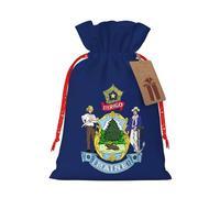 Bolsas de envoltura reutilizables con estampado de bandera del estado de Maine, bolsas de envoltura versátiles para ocasiones especiales, aniversarios, fiestas más