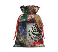 Bolsas de envoltura reutilizables con estampado de bandera mexicana americana, bolsas de envoltura versátiles para ocasiones especiales, aniversarios, fiestas más