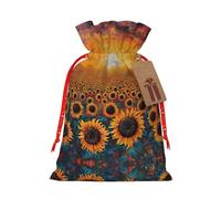 Bolsas de envoltura reutilizables con estampado de girasol, campo de puesta de sol, atardecer, mar de flores, bolsas de envoltura versátiles para ocasiones especiales, aniversarios, fiestas más