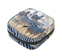Bolsas de época para la escuela, bolsa de almacenamiento de servilletas sanitarias, bolsa de copa menstrual con cremallera, bolsas de tampón para mujeres, vida silvestre, cebra animal