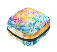 Bolsas de época para la escuela, bolsa de almacenamiento de servilletas sanitarias, bolsa de copa menstrual con cremallera, bolsas de tampón para mujer, textura artística misteriosa colorida