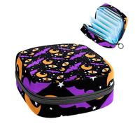 Bolsas de época para la escuela, bolsa de almacenamiento de servilletas sanitarias, bolsa de copa menstrual con cremallera, bolsas de tampón para mujer Happy Halloween-751
