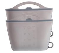 Bolsas de esterilizador para biberones, bolsas de esterilizador de microondas de 2 piezas, de vapor de microondas de silicona flexibles de 1000 ml, chupete de fugas colgante con mango