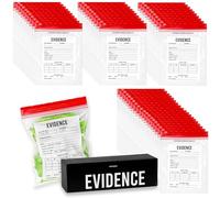 Bolsas de evidencia, 50 unidades, divertidas bolsas de regalo de fiesta, ideales para fiestas misteriosas de policía y asesinato. También perfectas para almacenamiento de alimentos