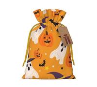 Bolsas de fiesta reutilizables para Halloween, sombrero de bruja, fantasma, bolsa de regalo mediana y pequeña, bolsas de regalo de Navidad de lino con cordón para regalos