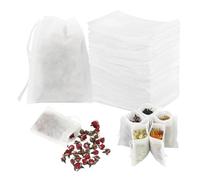 Bolsas de filtro de té con bolsa pequeña vacía con cordón, 100 filtros de té rellenables a granel, para café condimento caldo de hueso en casa en cocina de viaje a la oficina y a fuego lento