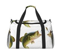 Bolsas de fin de semana con diseño de cebo para mujer, con hilo de pescar para comer, bolsa de viaje, bolsa de equipaje, accesorios de viaje, Black, Talla única