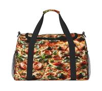 Bolsas de fin de semana con estampado 3D de pizza y pepperoni para mujer, bolsas de viaje, bolsa de viaje, bolsa de equipaje, accesorios de viaje, Black, Talla única