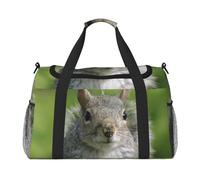 Bolsas de fin de semana con estampado de ardilla roja para mujer, bolsas de viaje, artículos personales, bolsa de viaje, bolsa de equipaje, accesorios de viaje, Black, Talla única