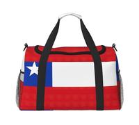 Bolsas de fin de semana con estampado de bandera de Chile para mujer, bolsas de viaje, artículos personales, bolsa de viaje, bolsa de equipaje, accesorios de viaje, Black, Talla única