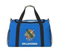 Bolsas de fin de semana con estampado de la bandera del estado de Oklahoma para mujer, bolsas de viaje, bolsa de viaje, bolsa de equipaje, accesorios de viaje, Black, Talla única
