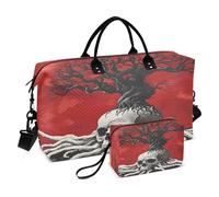 Bolsas de fin de semana de viaje, bolsa de gimnasio con diseño de árbol de esqueleto, bolsa de mano con bolsa de aseo para avión, viajes, gimnasio, yoga, Árbol de esqueleto, Talla única, moda