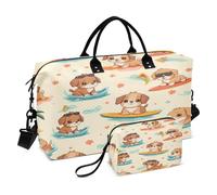 Bolsas de fin de semana de viaje, bolsa de gimnasio, tabla de surf, perro, bolsa de mano con bolsa de aseo para avión, viajes, gimnasio, yoga, Tabla de surf para perro, Talla única, moda