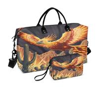 Bolsas de fin de semana de viaje de lona para gimnasio, bolsa de mano de Phoenix con bolsa de aseo para avión, viajes, gimnasio, yoga