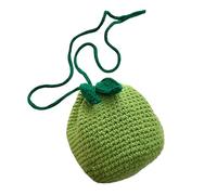 Bolsas de ganchillo mandarina de hilo de algodón, bolsa de hombro cruzada, bolsa de viaje portátil para mayor durabilidad y estilos, bolsa de frutas novedosa, Green, One Size