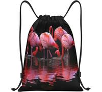 Bolsas De Gimnasia Fotografía De Flamencos En El Agua Mochila Deportiva Hidrófugo Mochila De Cuerdas Ligero Bolsas De Cuerdas para Tiempo Libre Playa Gimnasia 36X42Cm