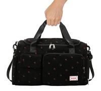 Bolsas de Gimnasia para Mujeres ＆ Hombres, una Linda Bolso de Lona con Calzado y Compartimento húmedo, Bolso de Fresa con Banda de Barra de Equipaje, manija y Correa para Viajes, Deportes, Baile, YOG