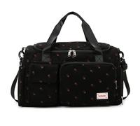Bolsas de Gimnasia para Mujeres & Hombres, una Linda Bolso de Lona con Zapato y Compartimento húmedo, Bolso de Fresa con Banda de Barra de Equipaje, manija y Correa para Viajes, Deportes, Baile, Yoga