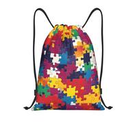 Bolsas De Gimnasia Patrón De Piezas De Rompecabezas Mochila De Cuerdas Unisex Mochila Deportiva Durable Bolsas De Cuerdas para Gimnasio Viajar Playa 36X42Cm