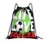 Bolsas De Gimnasia Vive, Ama El Fútbol Mochila Deportiva Deportiva Bolsas De Cuerdas Ligero Mochila De Cuerdas para Viajar Tiempo Libre Playa 36X42Cm