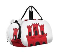 Bolsas de gimnasio con compartimento para zapatos, gran capacidad, con correa ajustable para práctica escolar, deportes, etc, Bandera de Gibraltar, one size, Moderno / Equipada