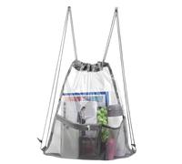 Bolsas de gimnasio con cordón | Bolsa trasera con cordón | Multifunción impermeable para deportes al aire libre, ropa atlética, playa, festivales, trabajo, hombres, mujeres y niños, Gris, Refer to