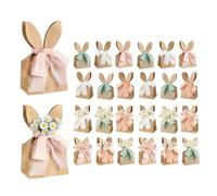 Bolsas De Golosinas Boho Bunny - 24 Piezas De Flores Secas, Cajas Ďe Regalo Đe Papel Con Orejas D́e Conejo | Bolsas D̄e Regalos Para Pascua, Cumpleaños, Primavera, Búsqueda Dé Huevos, Hogar, Escuela,