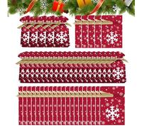 Bolsas De Golosinas De Navidad Con Cordón | 50 Piezas Bolsa De Favor Para Fiestas De Vacaciones Festivas | Bolsita De Golosinas Con Cordón,Para Adultos, Amantes, Familia, Niños y Niñas
