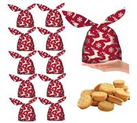 Bolsas de golosinas navideñas, bolsas de regalo de Navidad de 10 piezas, golosina de conejo 5x9 con patrón de ciervos, lindos dulces y galletas para fiestas para fiestas de fiesta