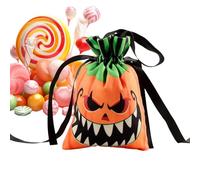 Bolsas de Halloween con cordón, bolsas de regalo de Halloween, paquetes festivos de tela de yute | Festive Appeal Ghost Pumpkin Theme Candy Goodie Sacks Bag, de dulces dulces o amargos para