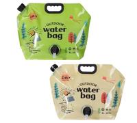 Bolsas de hidratación plegables portátiles de 2 piezas: con marcas legibles, tapa de gran apertura, grifo incorporado, bolsa de hidratación para viajes al aire libre para acampa light yellow 2 piezas