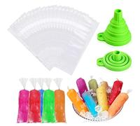 Bolsas de hielo apilables, bolsas de hielo de plástico de fácil liberación, máquina de congelación autosellante, bolsa enfriadora de hielo frío para cóctel y vino, 240 bolsas (con 1 embudo)