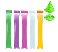 Bolsas de hielo apilables, bolsas de hielo de plástico de fácil liberación, máquina de congelación autosellante, bolsa enfriadora de hielo frío para cóctel y vino, 100 bolsas (con 1 embudo)