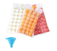 Bolsas de hielo - Bolsa de Hielo Bandeja - Cubitos de hielo Desechables - 100 piezas bolsas desechables con embudo de silicona autosellantes ideales para bebidas frías cócteles y jugos