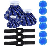 Bolsas de hielo reutilizables para lesiones - 3 bolsas de enfriamiento para compresas térmicas de refrigeración (6"+9"+11") y 6 x acumuladores de frío redondos para enfriar, belleza, spa de ojos -
