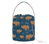 Bolsas de hilo de madera Rhino Blu Ray de estilo moderno, organizador de hilo de ganchillo portátil para agujas de tejer, bolsa separadora de hilo