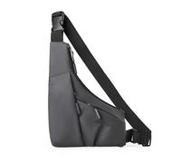 Bolsas de hombro para hombre, repelentes al agua, antirrobo, ligeras, para viajes, deportes, senderismo, ciclismo, bolsa de pecho, gris, One Size