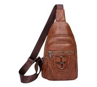 Bolsas de hombro para mujer, de hombro para mujer | Maleta de pecho Mochila de - de hombro de cuero PU, impermeable para deportes de viaje, Marrón, se beskrivning, Unisex