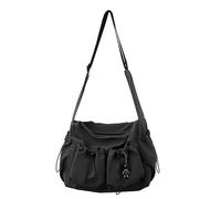 Bolsas de hombro sólidas de gran capacidad, bolsas de mensajero grandes de nailon impermeable, unisex, fuertes para ocio o viajes, paquetes de moda, gris oscuro