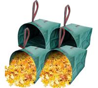 Bolsas de jardín de 72 galones para escombros, paquete de 4 bolsas de basura de patio, bolsas de césped grandes tipo recogedor con guantes de jardinería, bolsas de hojas para desechos de patio,