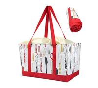 Bolsas de la compra reutilizables - Asas reforzadas impermeables aisladas - de almacenamiento con cordón | Diseño duradero que mantiene sus compras seguras y controladas a temperatura durante el