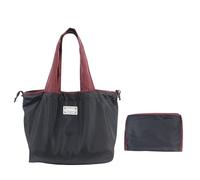Bolsas de la compra reutilizables, bolsas plegables y lavables a máquina, bolsa de hombro de gran capacidad para cubiertos bolsas, Negro , B