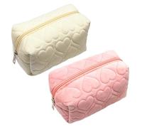 Bolsas De Lápices Con Patrón De Amor De 2 Piezas, Lindas Bolsas De Almacenamiento, Bolsas De Almacenamiento Simples, Bolsas De Lápices Para Niñas, Bolsas De Almacenamiento De Cosméticos
