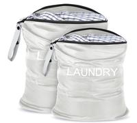 Bolsas de Lavandería,Impermeable Nylon Bolsa Ropa Sucia 2Pcs Bolsa Ropa Sucia Wetbag Reutilizable con Cremallera para Viajes,Camping,Hogar(Gris plateado)