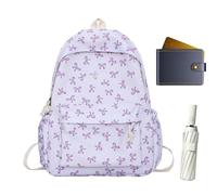 Bolsas de libros para adolescentes en la escuela, mochila con hebilla | Loop Loop Pattern Teen Girl Book Bag | Mochila universitaria, mochila diaria de viaje casual, gran capacidad para, morado, Se