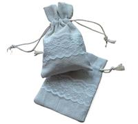 Bolsas de lino con encaje de saco de yute, 8x10cm, 9x12cm, 9x15cm, paquete de 50 bolsas de chocolates for dulces de fiesta(9x15cm (3.5x6in))