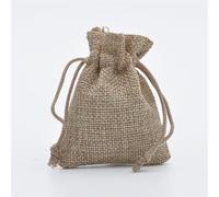 Bolsas de Lino,Sacos de Yute, 50 unids / paquete Moda Jute Sorteo Bolsas de arpillera Bolsas de boda Favors Favores Regalo Joyería Hessian Saco Bolsas Embalaje 5 Tamaños ( Color : Khaki , Size : 1 COU